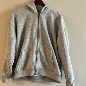 Hollister Light Gray Boxy Fit Hoodie